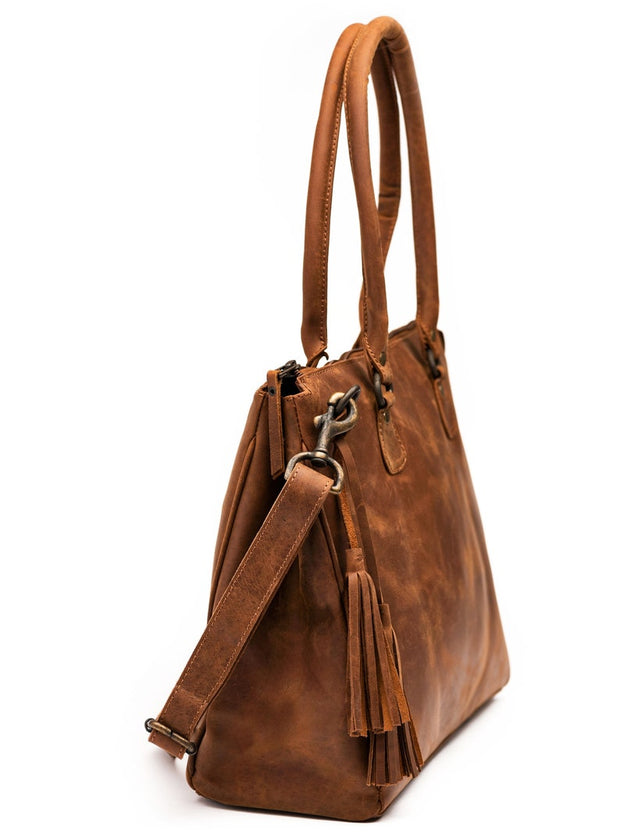 Brown Leather Personalized Handbag