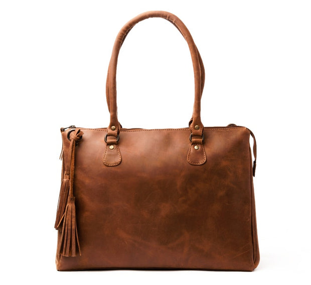 Brown Leather Personalized Handbag